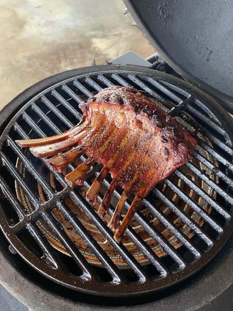 Lamb chops on the grill