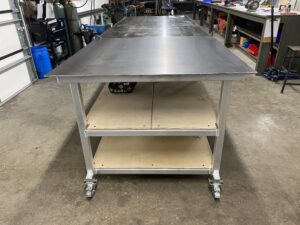 Elongated view of Welding Table from Hawthorne Tables